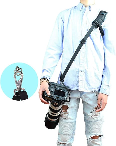 8. Foto&Tech DSLR Camera Strap Correa para el cuello con liberación rápida