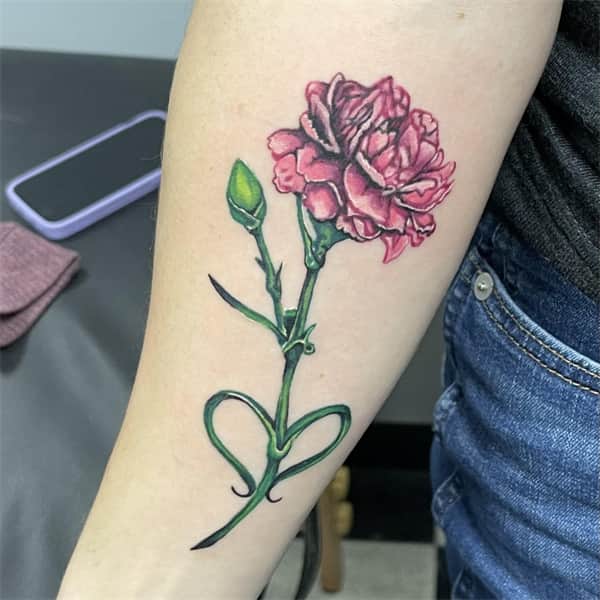 Tatouage œillet rose