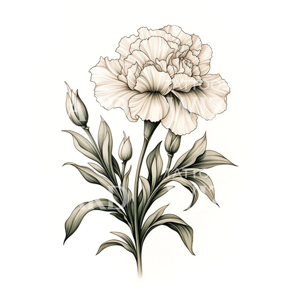 Tatouage œillet blanc